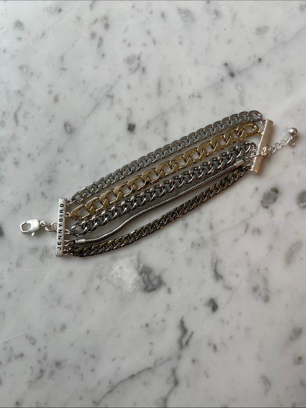 Jenny Bird Multirow Two-Tone Chain Bracelet - Silver & Gold